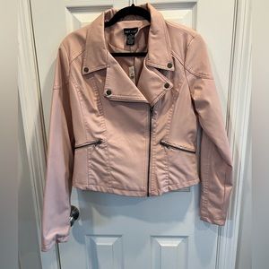 Pink faux leather jacket